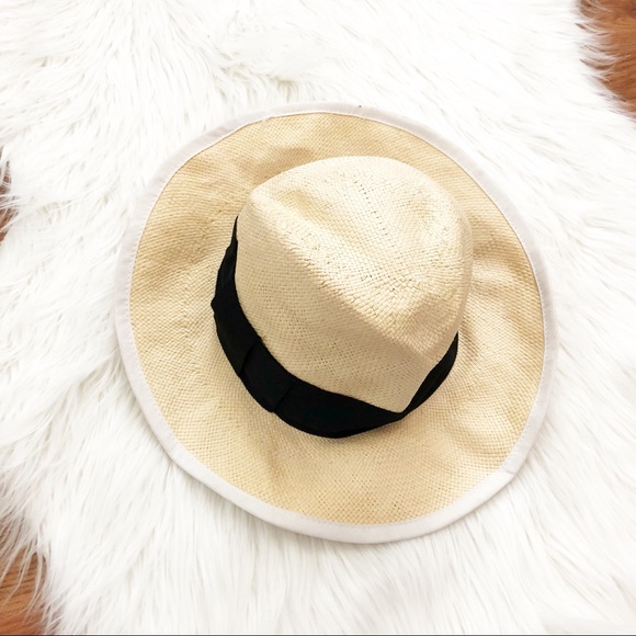 kate spade Accessories - Kate Spade Straw Sun Hat with Black Bow